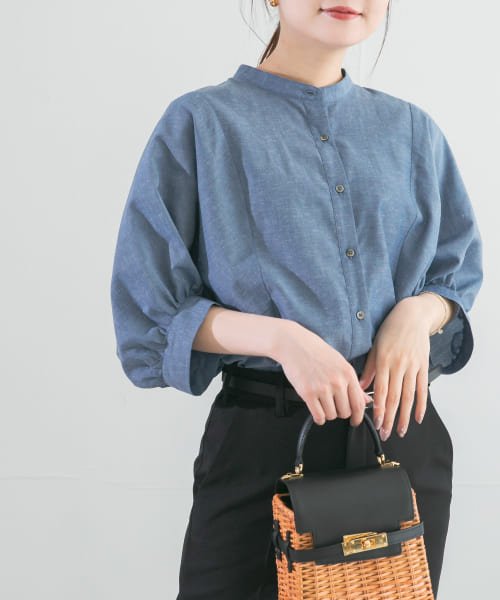 URBAN RESEARCH ROSSO(URBAN　RESEARCH　ROSSO)/『一部WEB限定カラー』『UR TECH Smart Linen Touch』袖ボリュームシャツ/CHAMBRAY