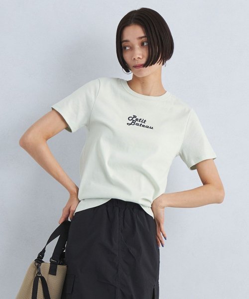 green label relaxing(グリーンレーベルリラクシング)/【別注】＜PETIT BATEAU＞フロント プリント ショートスリーブ Tシャツ/LIME