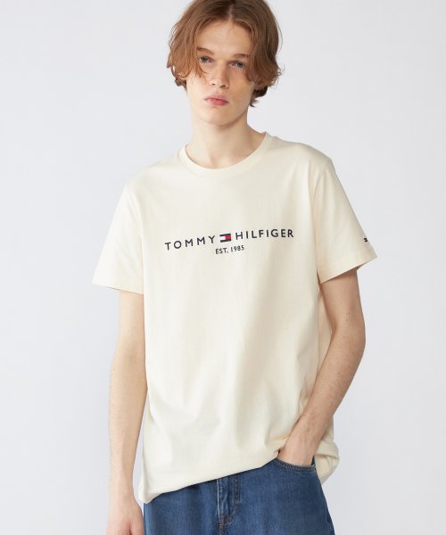 TOMMY HILFIGER(トミーヒルフィガー)/ベーシックロゴTシャツ/アイボリー