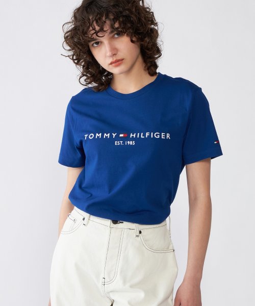 TOMMY HILFIGER(トミーヒルフィガー)/ベーシックロゴTシャツ/ブルー