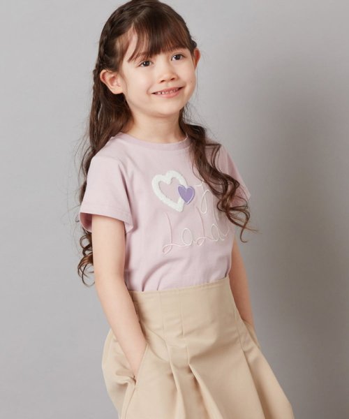 a.v.v(KID'S)(アー・ヴェ・ヴェキッズ)/[140－150]モチーフロゴＴシャツ　/ピンク