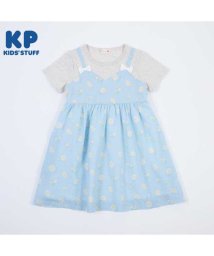 KP(ケーピー)/KP(ケーピー)デイジープリントのレイヤード風半袖ワンピース(110～130)/ブルー
