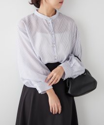 NICE CLAUP OUTLET/【新色登場！】W釦シアーシャツ　ゆったり　ボリューム袖/505971548
