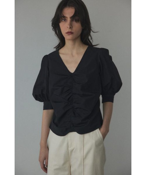BLACK BY MOUSSY(ブラックバイマウジー)/2way gather blouse/BLK
