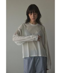BLACK BY MOUSSY(ブラックバイマウジー)/sheer long t－shirt/WHT
