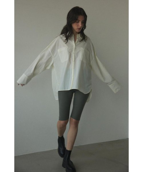 BLACK BY MOUSSY(ブラックバイマウジー)/nylon big shirt/O/WHT1