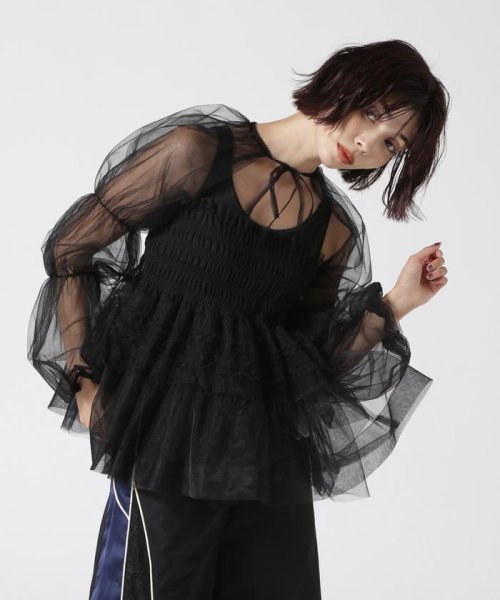 RoyalFlash(ロイヤルフラッシュ)/MAISON SPECIAL/メゾンスペシャル/Tulle Camisole Bolero/ブラック