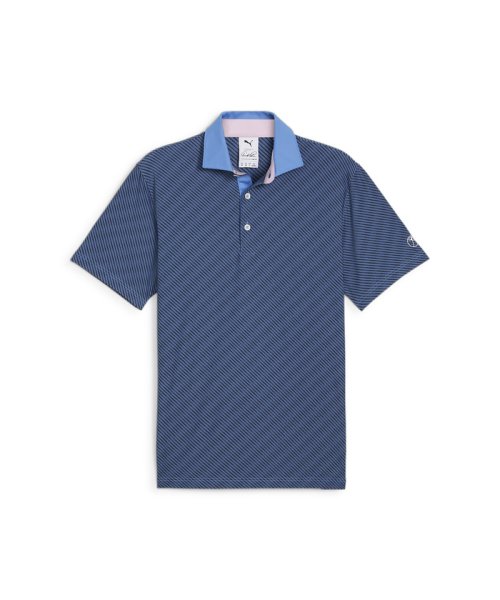 PUMA(PUMA)/メンズ ゴルフ PUMA x ARNOLD PALMER ジャカード ストライプ 半袖 ポロシャツ/BLUESKIES