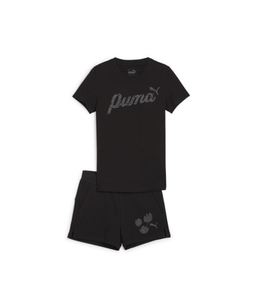 PUMA(プーマ)/キッズ ガールズ ブロッサム 半袖 Tシャツ ショーツ セット 120－160cm/PUMABLACK