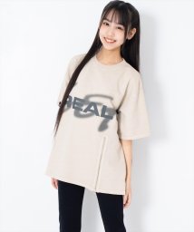 ANAP　GiRL(アナップガール)/R+S【リラスポ】ジップ デザイン ミニ 裏毛 ユーズド 加工 Tシャツ (ユニセックスアイテム)/ベージュ