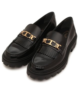 TODS/トッズ ローファー オックスフォード フリンジ ローファー Tチェーン ブラック レディース TODS XXW08J0GF80 SHA B999/505987397