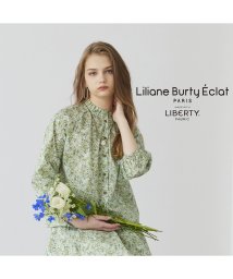 Liliane Burty ECLAT(リリアンビューティエクラ)/【S・Mサイズ】リバティガーデンプリント　ブラウス［セットアップ可］　/ライトグリーン