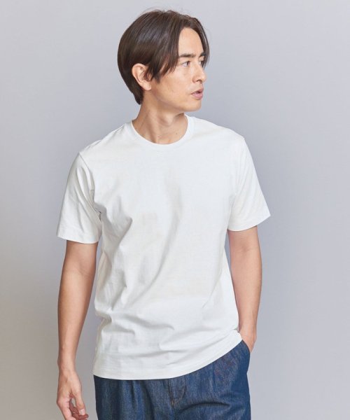 BEAUTY&YOUTH UNITED ARROWS(ビューティーアンドユース　ユナイテッドアローズ)/ハイゲージ ガスコットン クルーネック ショートスリーブ Tシャツ ‐抗菌 防臭機能‐/WHITE