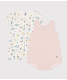 PETIT BATEAU/プリントショートロンパース２枚組/505987909