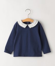 SHIPS KIDS(シップスキッズ)/SHIPS KIDS:80～90cm / レース カラー 長袖 TEE/ネイビー