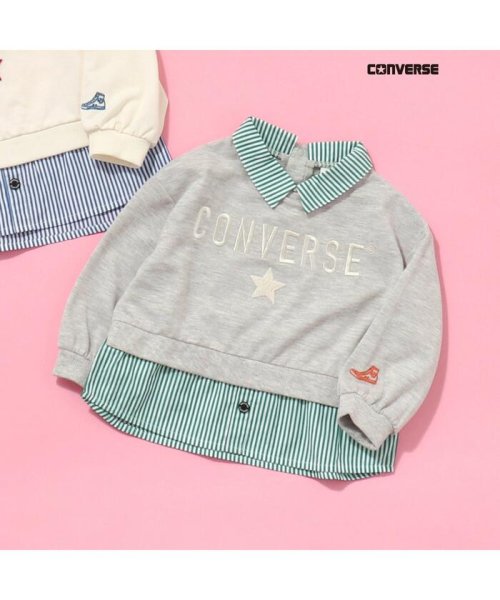 apres les cours(アプレレクール)/CONVERSE シャツレイヤードトップス/グレー