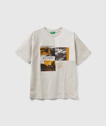 BENETTON (UNITED COLORS OF BENETTON BOYS)(ユナイテッド　カラーズ　オブ　ベネトン　ボーイズ)/キッズフロントフォトプリント半袖Tシャツ・カットソーB/グレー