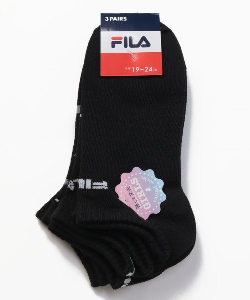 FILA socks Kids(フィラ　ソックス　キッズ)/【キッズ】ロゴアンクルソックス 3足組 ガールズ/その他1