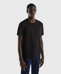 BENETTON (mens)(ベネトン（メンズ）)/クルーネック胸ポケット半袖Tシャツ・カットソー/ブラック