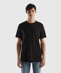 BENETTON (mens)(ベネトン（メンズ）)/スラブコットンクルーネック半袖Tシャツ・カットソー/ブラック