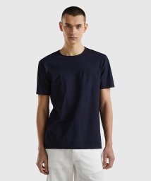 BENETTON (mens)(ベネトン（メンズ）)/スラブコットンクルーネック半袖Tシャツ・カットソー/ネイビー
