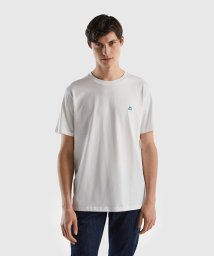 BENETTON (mens)(ベネトン（メンズ）)/ブランドロゴワッペン付きクルーネック半袖Tシャツ・カットソー/ホワイト