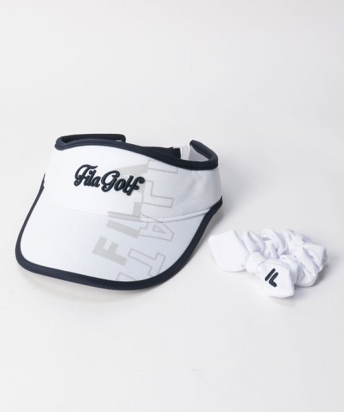 FILA GOLF(フィラゴルフ（レディース）)/FILA GOLF　シュシュ付き腰高サンバイザー/ホワイト