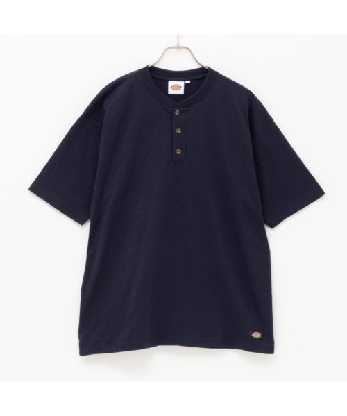 MAC HOUSE(men)(マックハウス（メンズ）)/Dickies ディッキーズ スラブヘンリーネック半袖Tシャツ 4278－9536/ネイビー