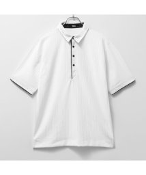 MAC HOUSE(men)(マックハウス（メンズ）)/MOSSIMO モッシモ 針抜き半袖ポロシャツ 4273－0805/ホワイト