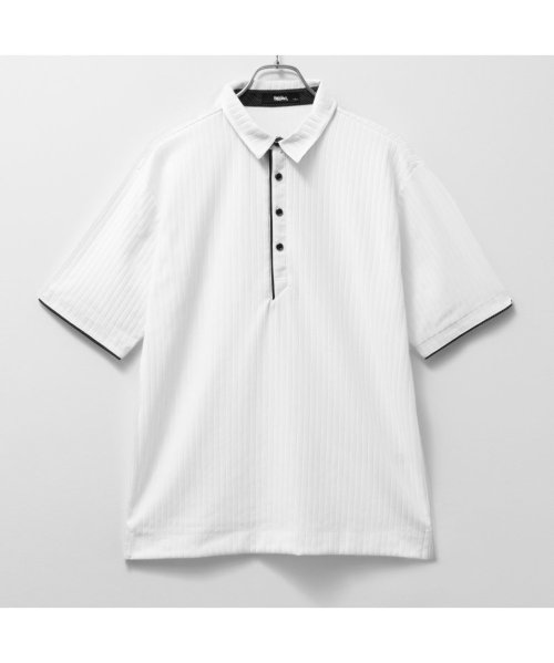 MAC HOUSE(men)(マックハウス（メンズ）)/MOSSIMO モッシモ 針抜き半袖ポロシャツ 4273－0805/ホワイト