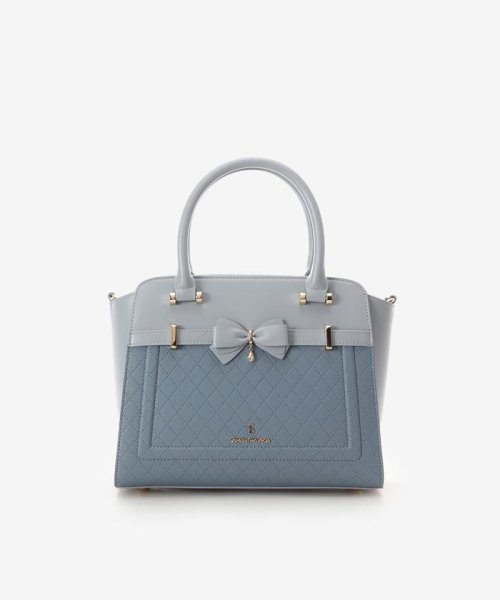 キルティングアクセントリボンハンドバッグ 