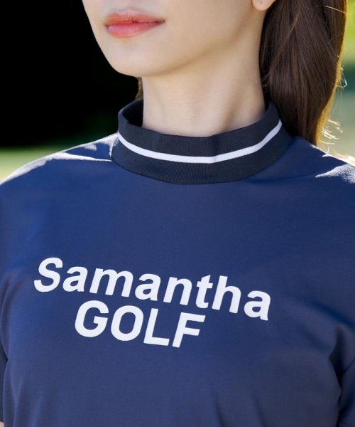 Samantha GOLF(サマンサゴルフ)/ベアスムース半袖モックネック/ネイビー