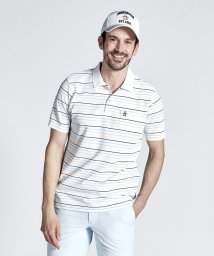 Munsingwear(マンシングウェア)/吸汗速乾マルチカラーボーダーシャツ/ホワイト×マルチ