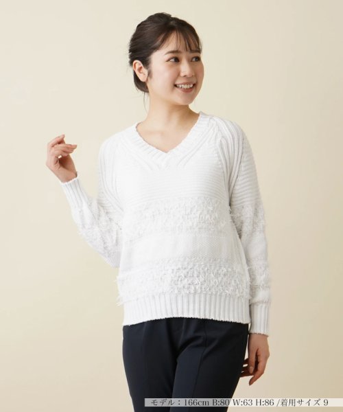 Vネックニットプルオーバー 