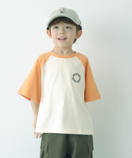 green label relaxing （Kids）(グリーンレーベルリラクシング（キッズ）)/TJ ナンバリング ラグランTシャツ 100cm－130cm/ORANGE
