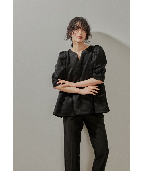 niana ニアナ ジャガードブラウステーパードパンツセットアップ  