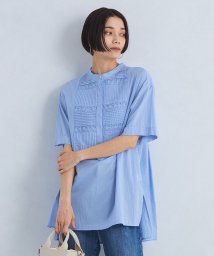 green label relaxing(グリーンレーベルリラクシング)/［size SHORTあり］クラフト 5分袖 ブラウス/LT.BLUE