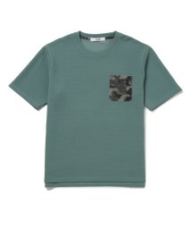 JUNRed(ジュンレッド)/  j.n.r.d / ウェーブワッフルポケットTシャツ/グリーン（30）