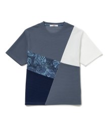 JUNRed(ジュンレッド)/j.n.r.d / ウェーブワッフルパネル切替Tシャツ/ブルー（44）