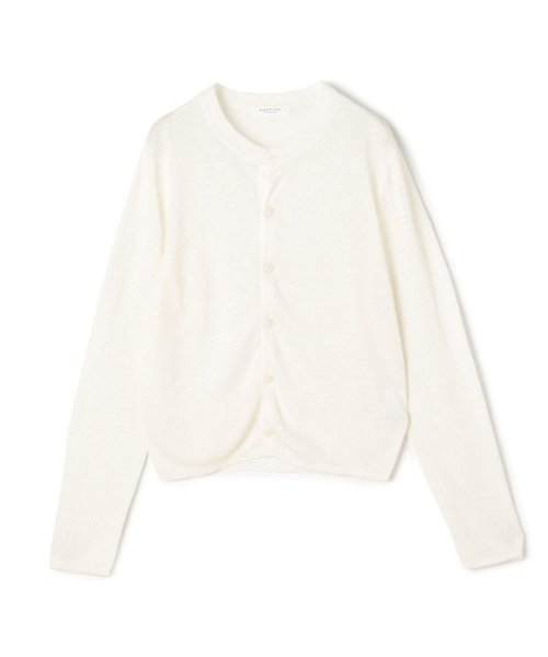 プレーンリネン クルーネックカーディガン 