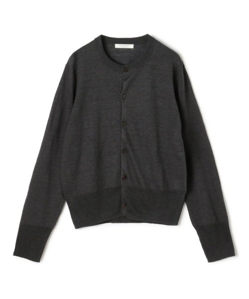 プレーンリネン クルーネックカーディガン 