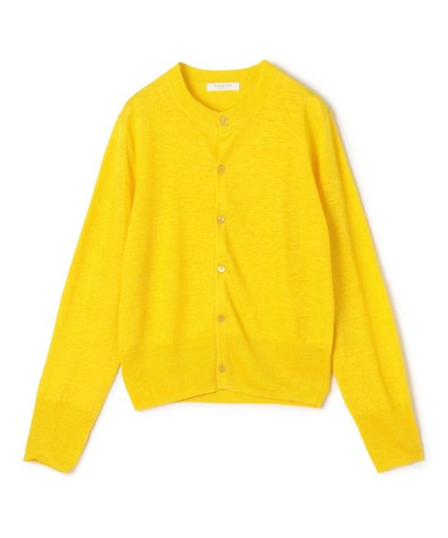 プレーンリネン クルーネックカーディガン 