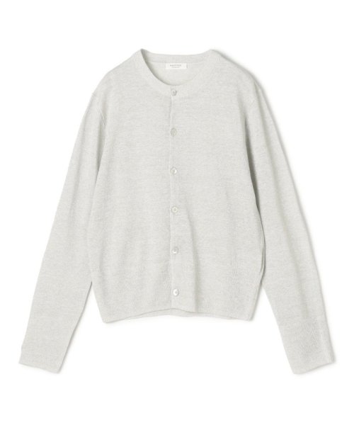 プレーンリネン クルーネックカーディガン 