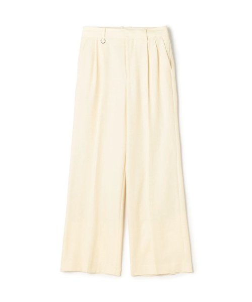 コットンアセテートツイル タックフレアパンツ 