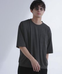 nano・universe(ナノ・ユニバース)/交編カノコポケットTシャツ 半袖/ブラック