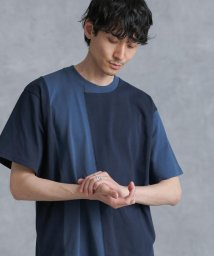 nano・universe(ナノ・ユニバース)/デザイン切替クルーネックTシャツ/ネイビー