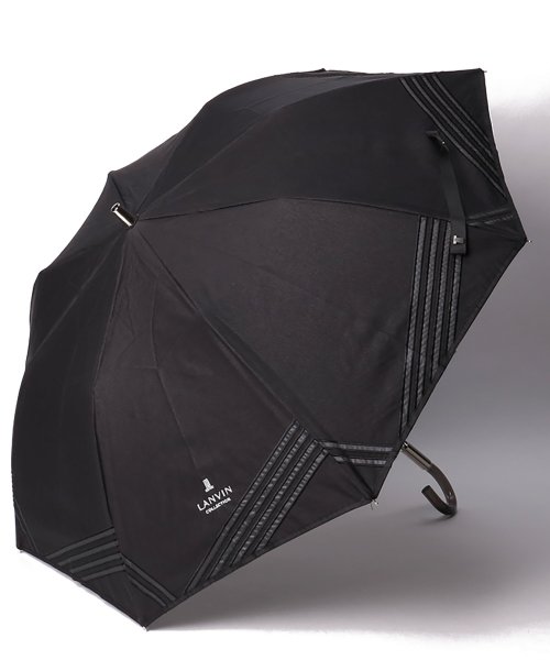 LANVIN Collection(umbrella)(ランバンコレクション（傘）)/晴雨兼用折りたたみ日傘　シエスタオーガンジーカットワーク/ブラック
