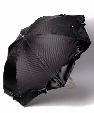 晴雨兼用日傘 ストライプサテンリボン