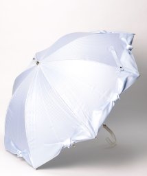 LANVIN en Bleu(umbrella)(ランバンオンブルー（傘）)/晴雨兼用日傘　ストライプサテンリボン/ペールスカイ