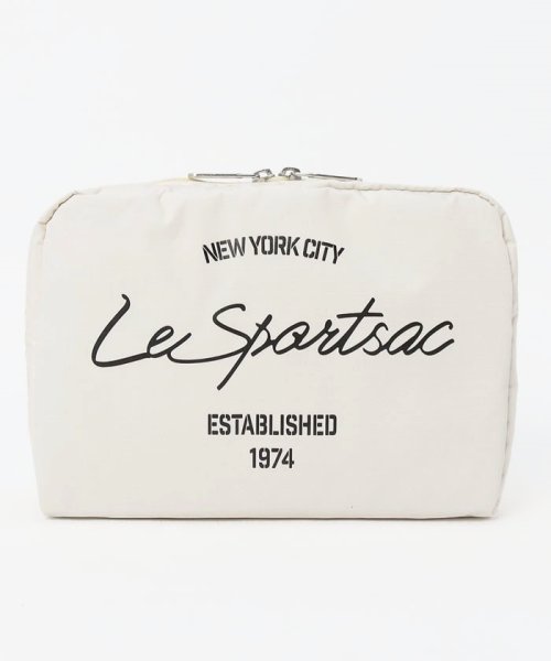 LeSportsac(LeSportsac)/EXTRA LARGE RECTANGULAR COSMETICメレンゲスクリプトコスメティック/ホワイト